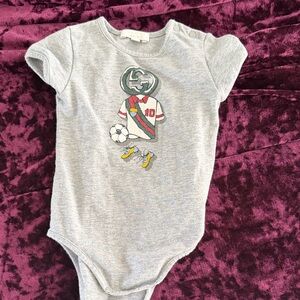 Gucci Gray Soccer Graphic Kids Bodysuit